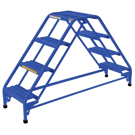 Vestil 132 lbs. Grip Strut Steel Stepladder LAD-DD-18-4-G